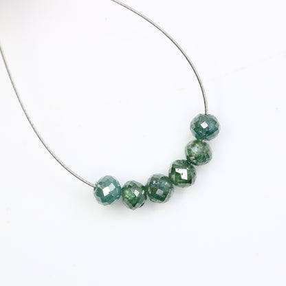 1.28 Carat Loose Fancy Green Round Diamond Drilled Beads For Diamond Pendant - JayKrishna Diamond