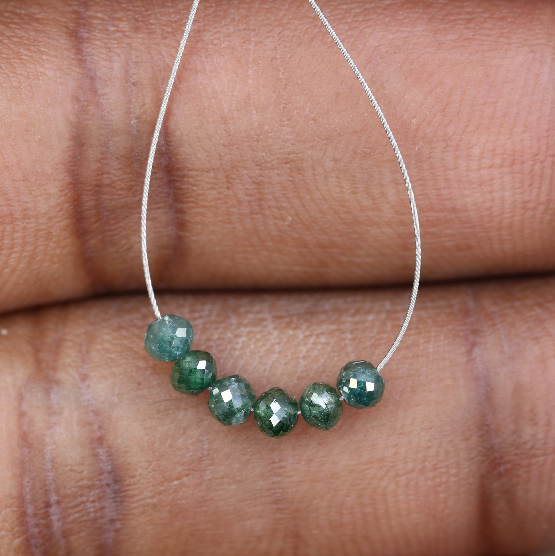 1.28 Carat Loose Fancy Green Round Diamond Drilled Beads For Diamond Pendant - JayKrishna Diamond