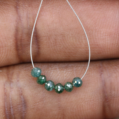1.28 Carat Loose Fancy Green Round Diamond Drilled Beads For Diamond Pendant - JayKrishna Diamond
