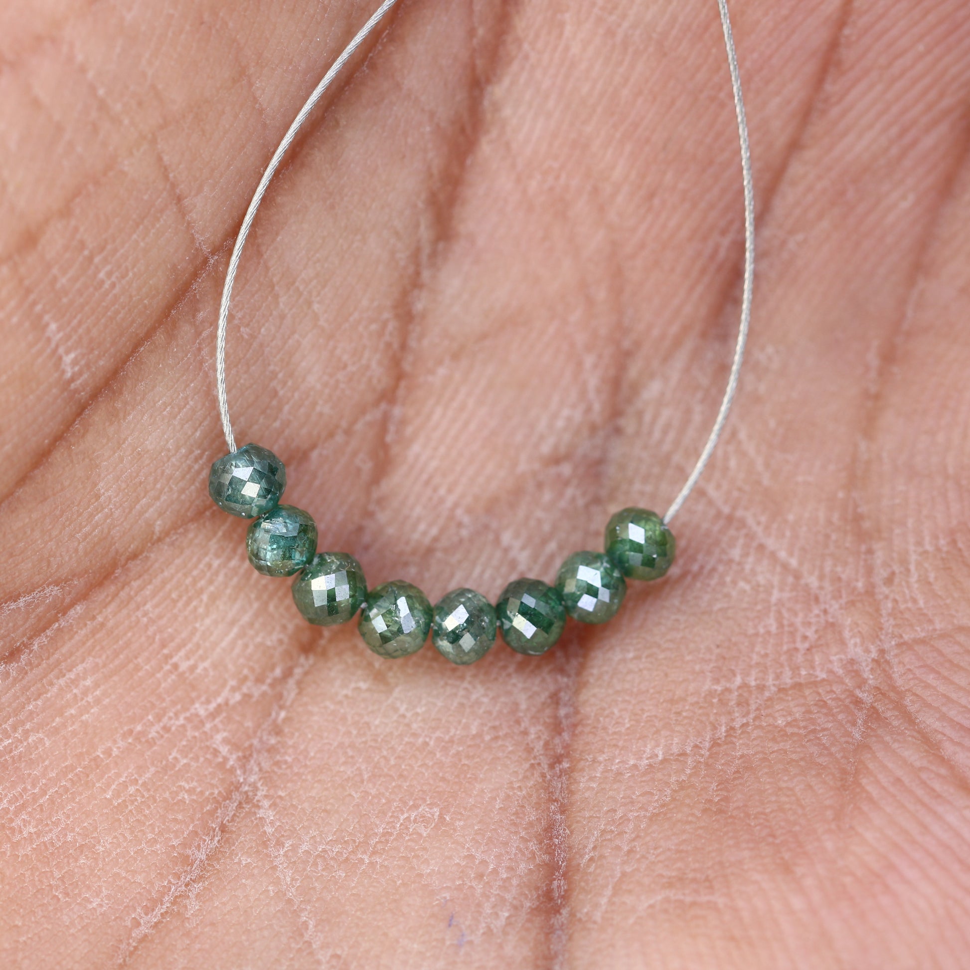 1.70 Carat Loose Beads Round polished Drilled Beads For Diamond Earring - JayKrishna Diamond