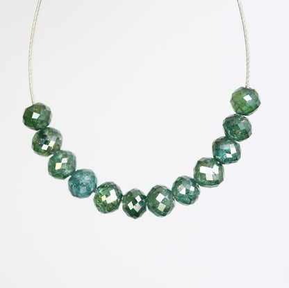 1.98 Carat Natural Loose Green Round Polished Beads For Diamond Earring - JayKrishna Diamond