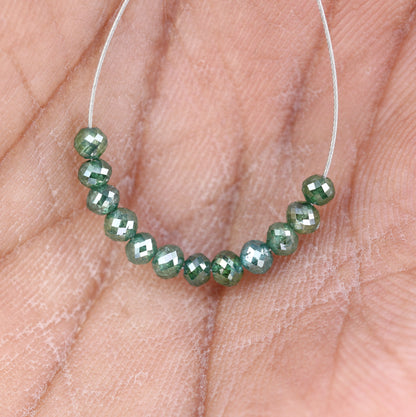 1.98 Carat Natural Loose Green Round Polished Beads For Diamond Earring - JayKrishna Diamond