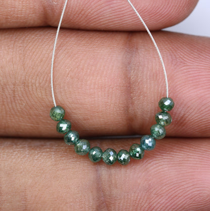 1.98 Carat Natural Loose Green Round Polished Beads For Diamond Earring - JayKrishna Diamond