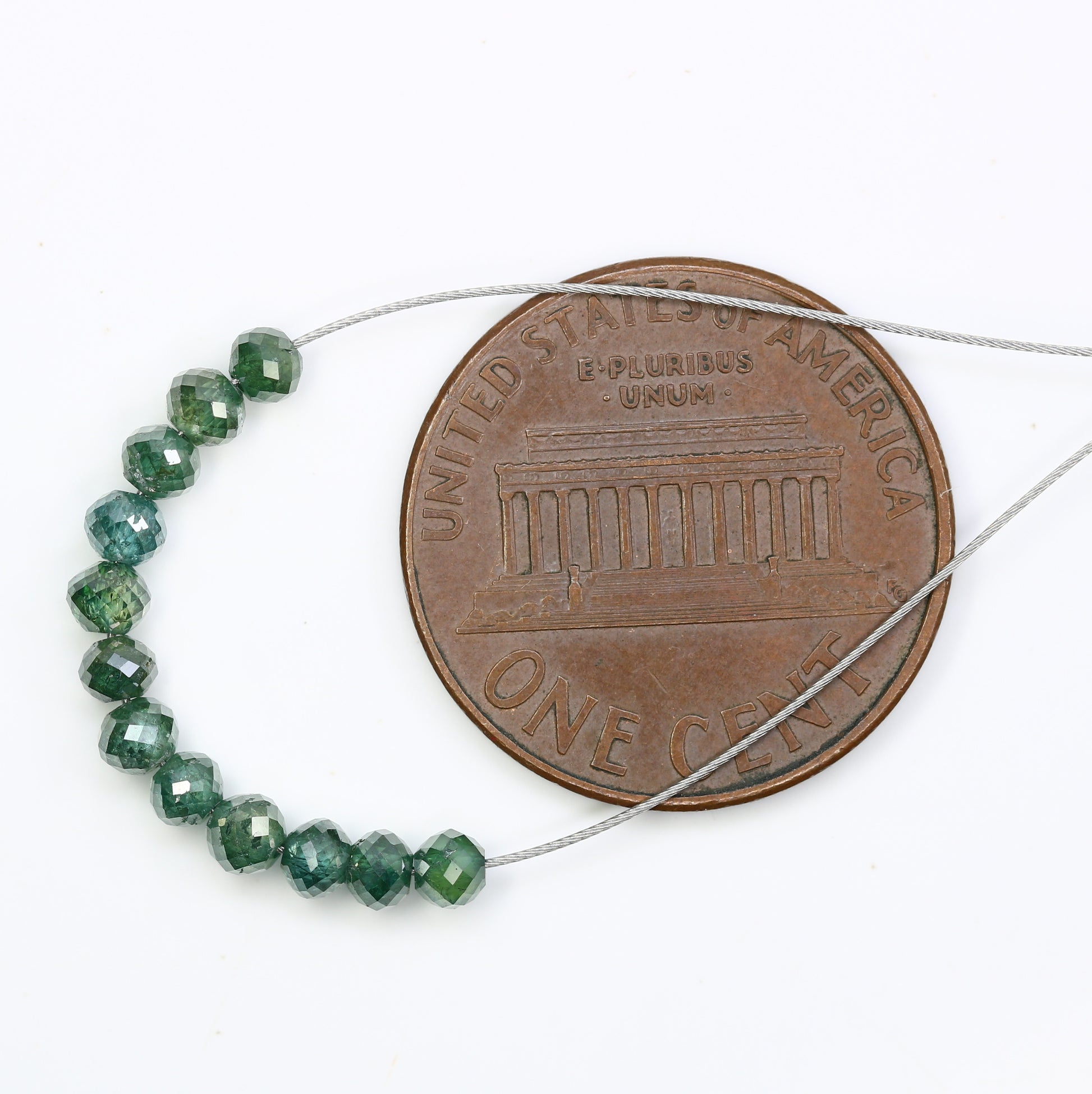 1.98 Carat Natural Loose Green Round Polished Beads For Diamond Earring - JayKrishna Diamond