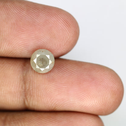 1.95 CT 7.20 MM Natural Grey Round Brilliant Cut Loose Diamond For Designer Ring - JayKrishna Diamond