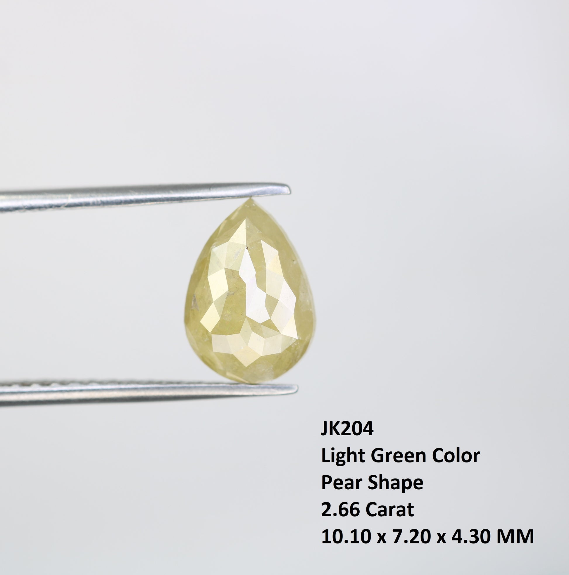 2.66 CT Light Green Pear Shape Diamond For Engagement Ring - JayKrishna Diamond