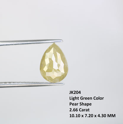 2.66 CT Light Green Pear Shape Diamond For Engagement Ring - JayKrishna Diamond
