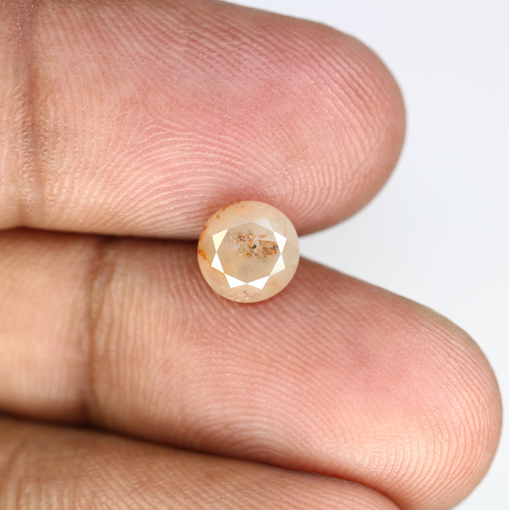 1.70 CT 7.00 MM Fancy Peach Color Round Brilliant Cut Diamond For Proposal Ring - JayKrishna Diamond
