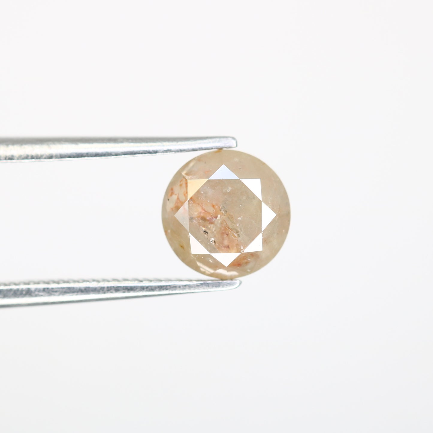 1.75 CT Fancy Peach Round Brilliant Cut 6.90 MM Diamond For Designer Jewelry - JayKrishna Diamond