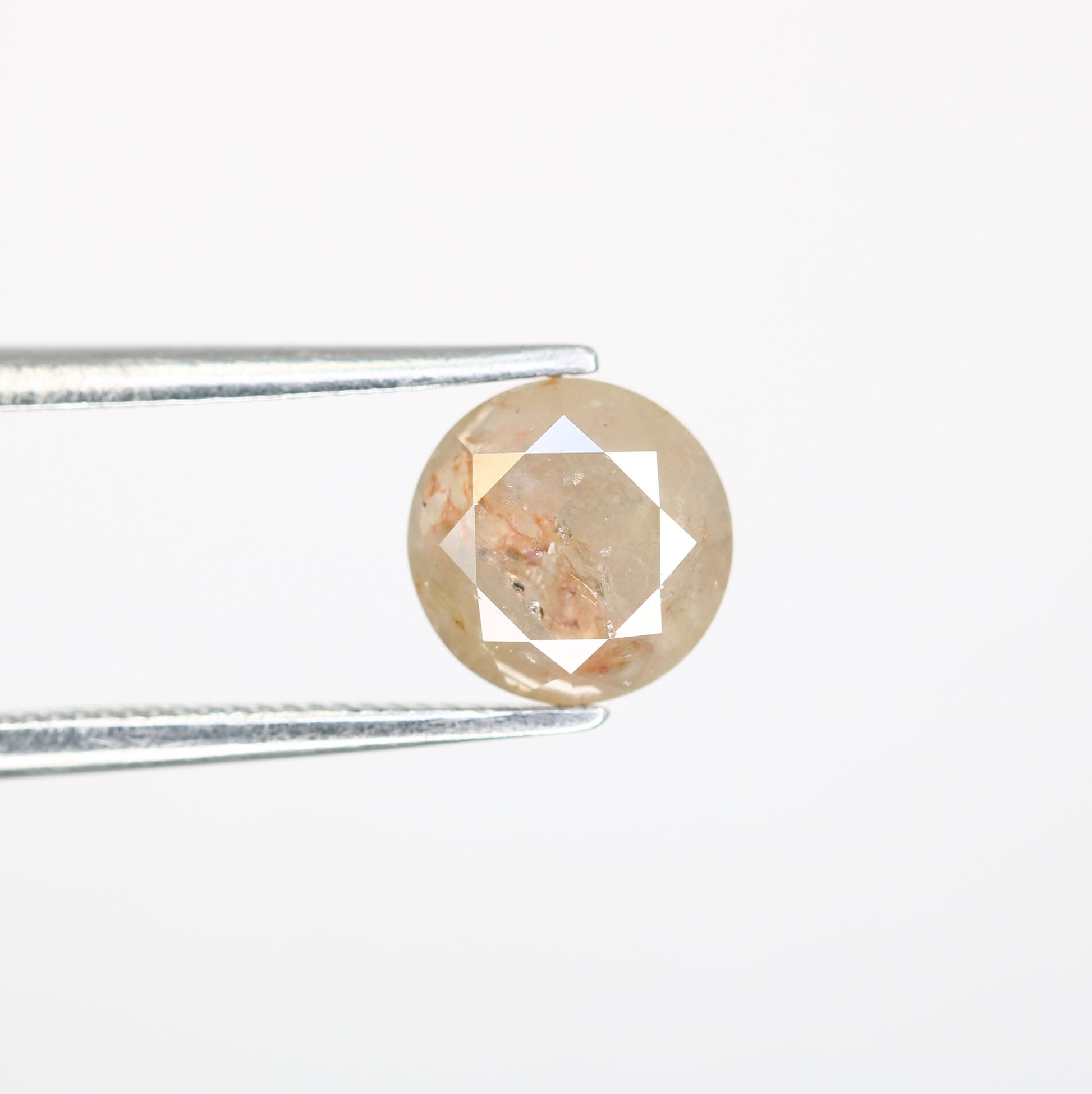 1.75 CT Fancy Peach Round Brilliant Cut 6.90 MM Diamond For Designer Jewelry - JayKrishna Diamond