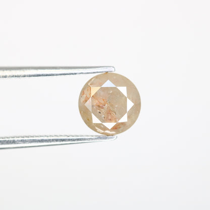 1.75 CT Fancy Peach Round Brilliant Cut 6.90 MM Diamond For Designer Jewelry - JayKrishna Diamond