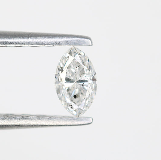 0.19 CT Marquise Shape Salt and Pepper Natural Diamond - Ideal for Engagement Rings, Necklaces, Promise Rings, Earrings, and Anniversary Gifts - JayKrishna Diamond