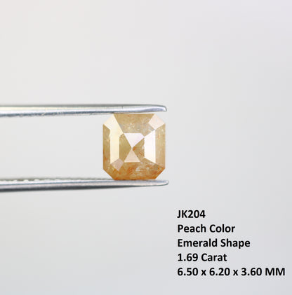1.69 CT Emerald Shape Peach Diamond For Engagement Ring - JayKrishna Diamond