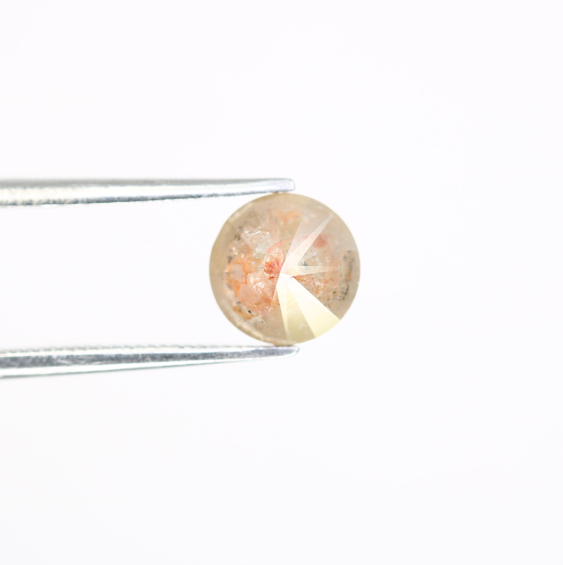 1.75 CT Fancy Peach Round Brilliant Cut 6.90 MM Diamond For Designer Jewelry - JayKrishna Diamond
