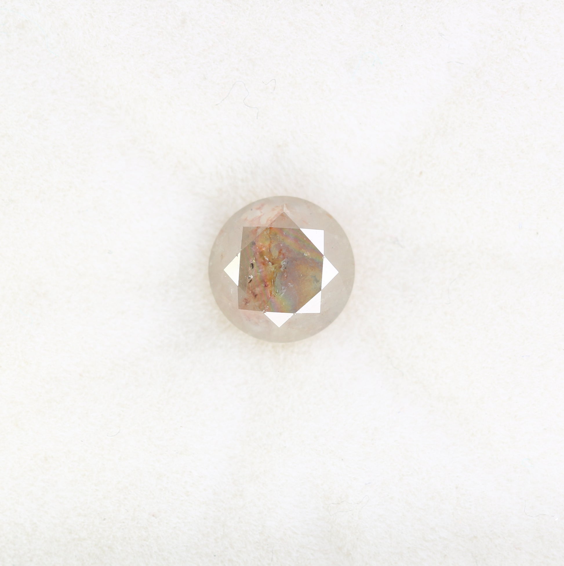1.75 CT Fancy Peach Round Brilliant Cut 6.90 MM Diamond For Designer Jewelry - JayKrishna Diamond