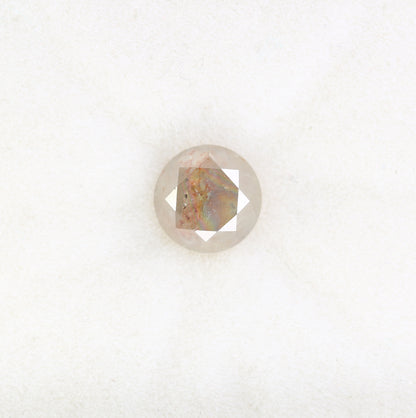 1.75 CT Fancy Peach Round Brilliant Cut 6.90 MM Diamond For Designer Jewelry - JayKrishna Diamond