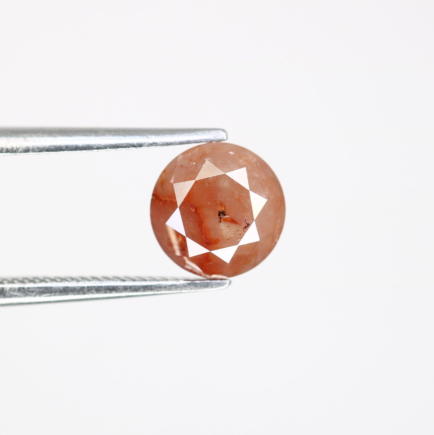 1.60 CT Red Round Brilliant Cut 6.70 MM Fancy Diamond For Designer Ring - JayKrishna Diamond