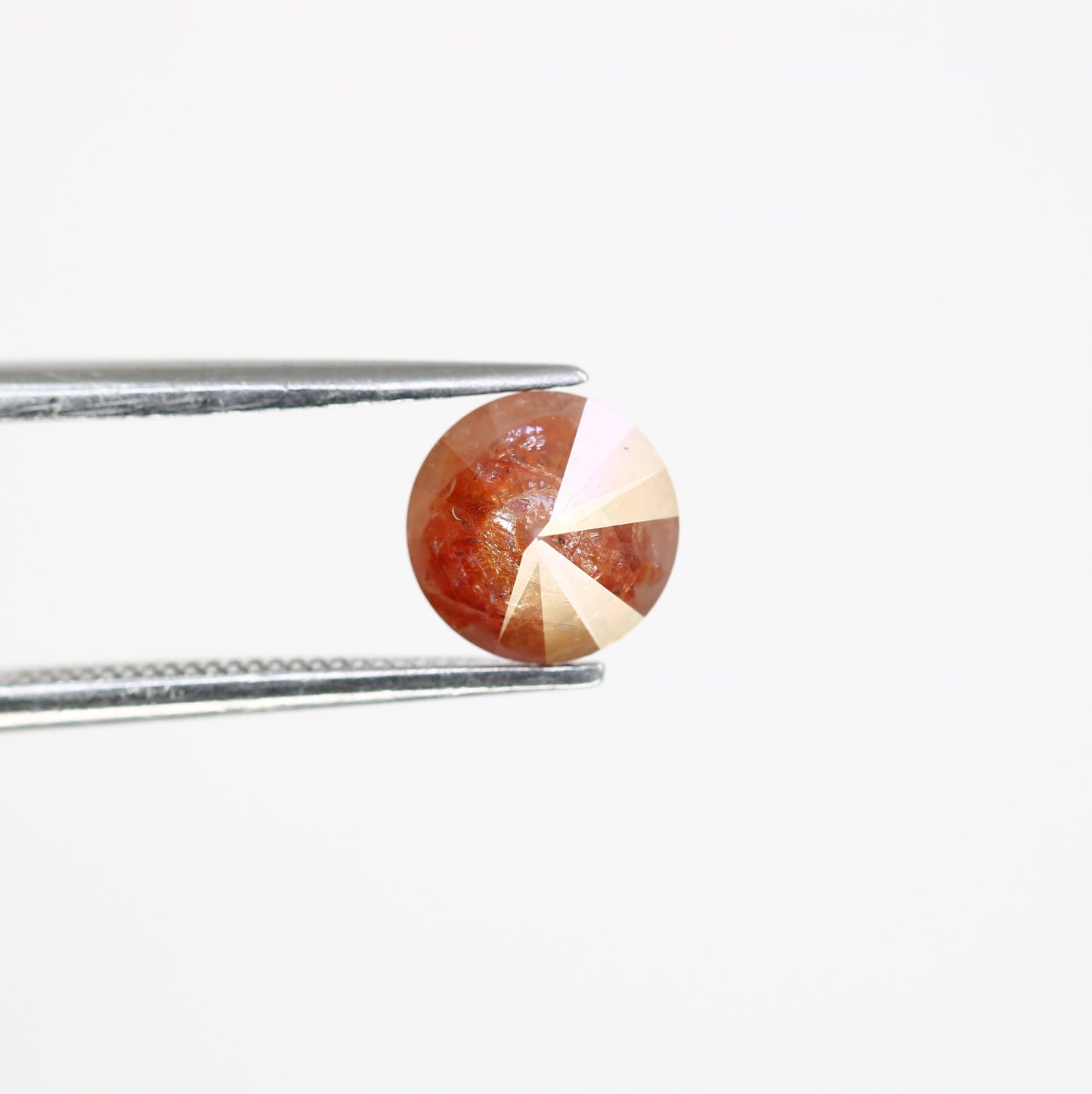 1.60 CT Red Round Brilliant Cut 6.70 MM Fancy Diamond For Designer Ring - JayKrishna Diamond