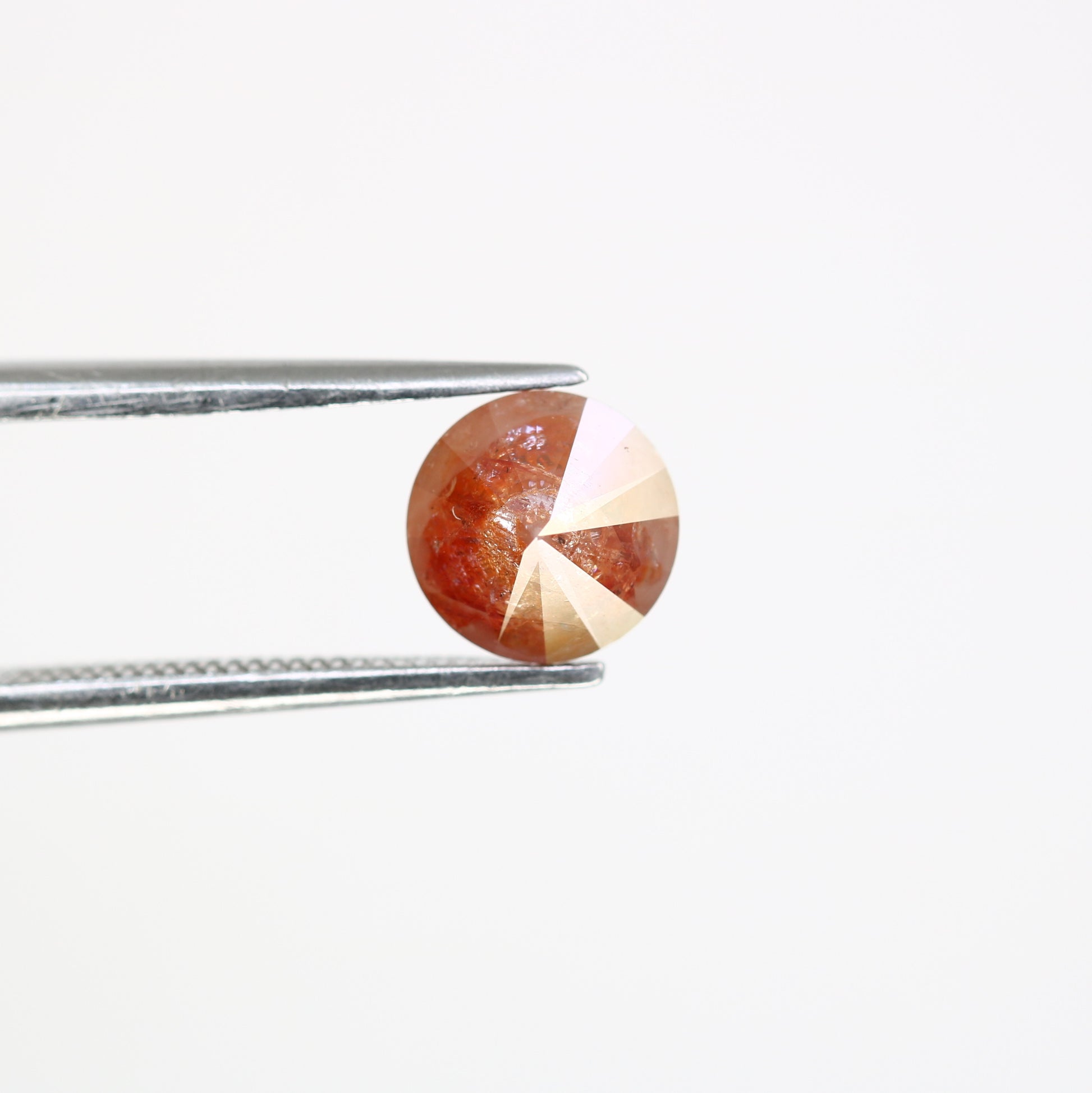 1.60 CT Red Round Brilliant Cut 6.70 MM Fancy Diamond For Designer Ring - JayKrishna Diamond