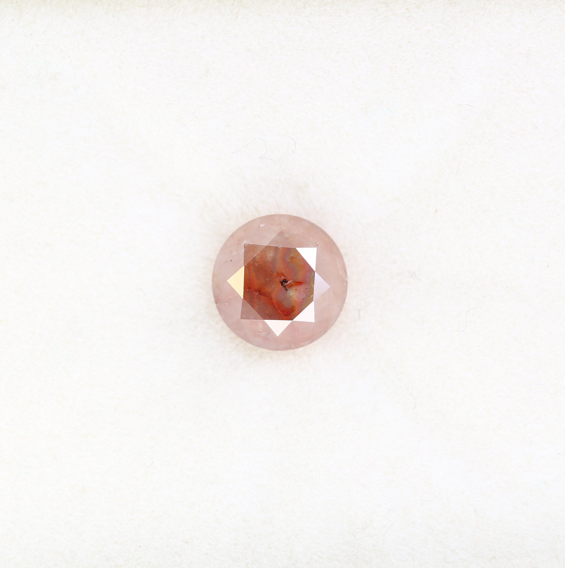 1.60 CT Red Round Brilliant Cut 6.70 MM Fancy Diamond For Designer Ring - JayKrishna Diamond