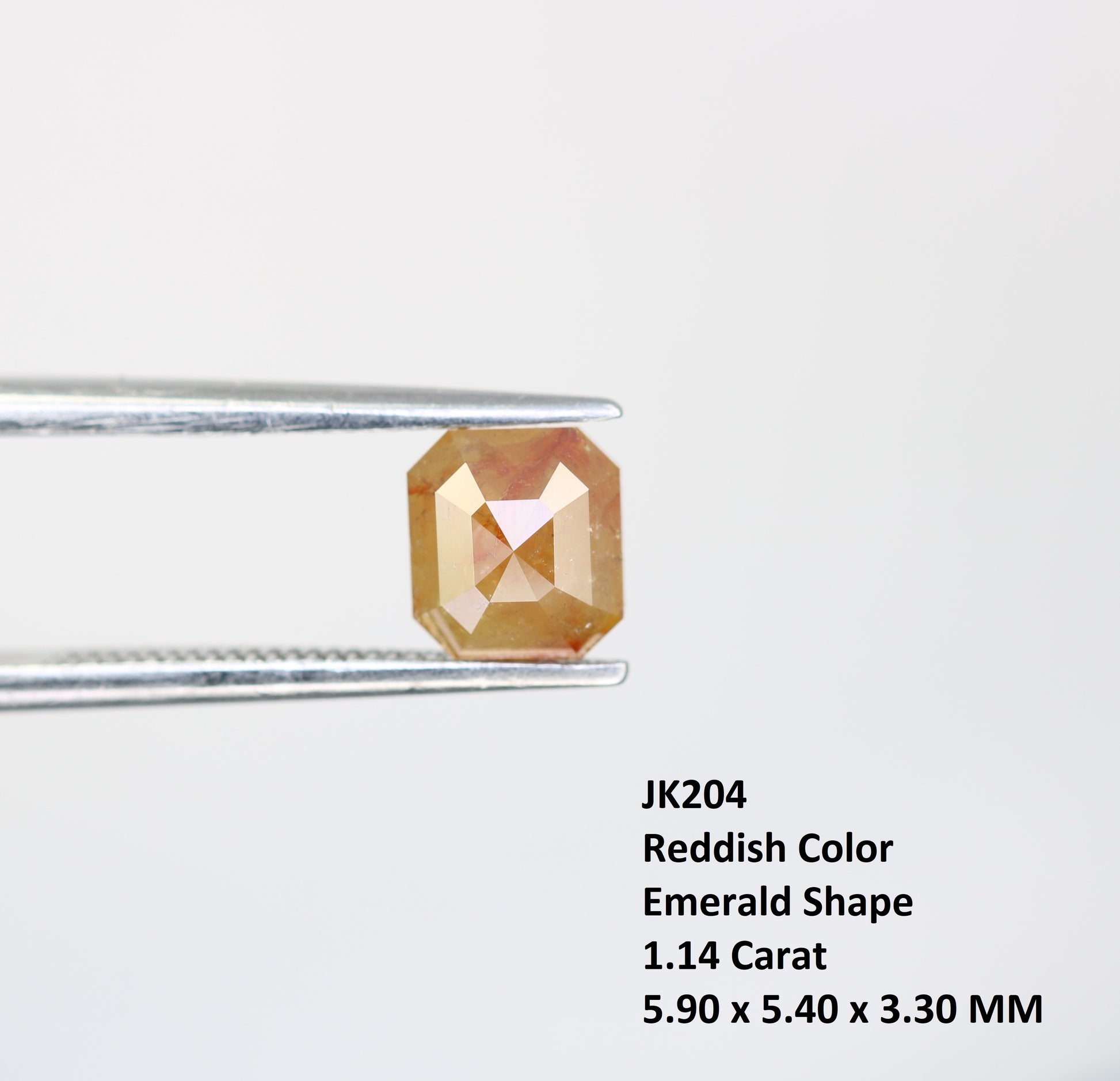 1.14 CT Reddish Emerald Shape Diamond For Engagement Ring - JayKrishna Diamond