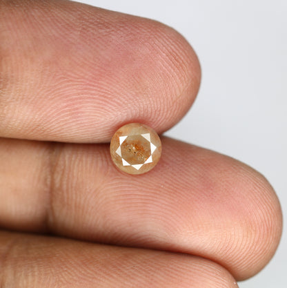 1.32 CT Round Brilliant Cut Fancy Peach 6.30 MM Diamond For Designer Jewelry - JayKrishna Diamond