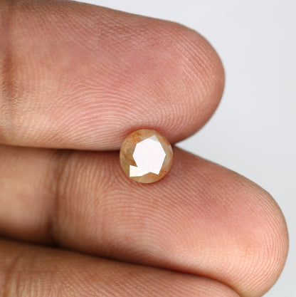 1.32 CT Round Brilliant Cut Fancy Peach 6.30 MM Diamond For Designer Jewelry - JayKrishna Diamond