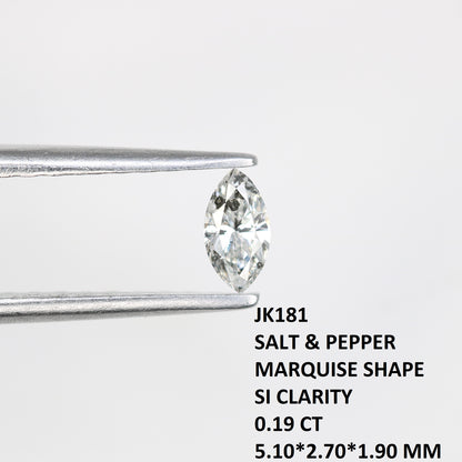 0.19 CT Natural Marquise Shape Salt and Pepper Diamond - Perfect for Engagement Rings, Necklaces, Promise Rings, Earrings, and Anniversary Gifts - JayKrishna Diamond