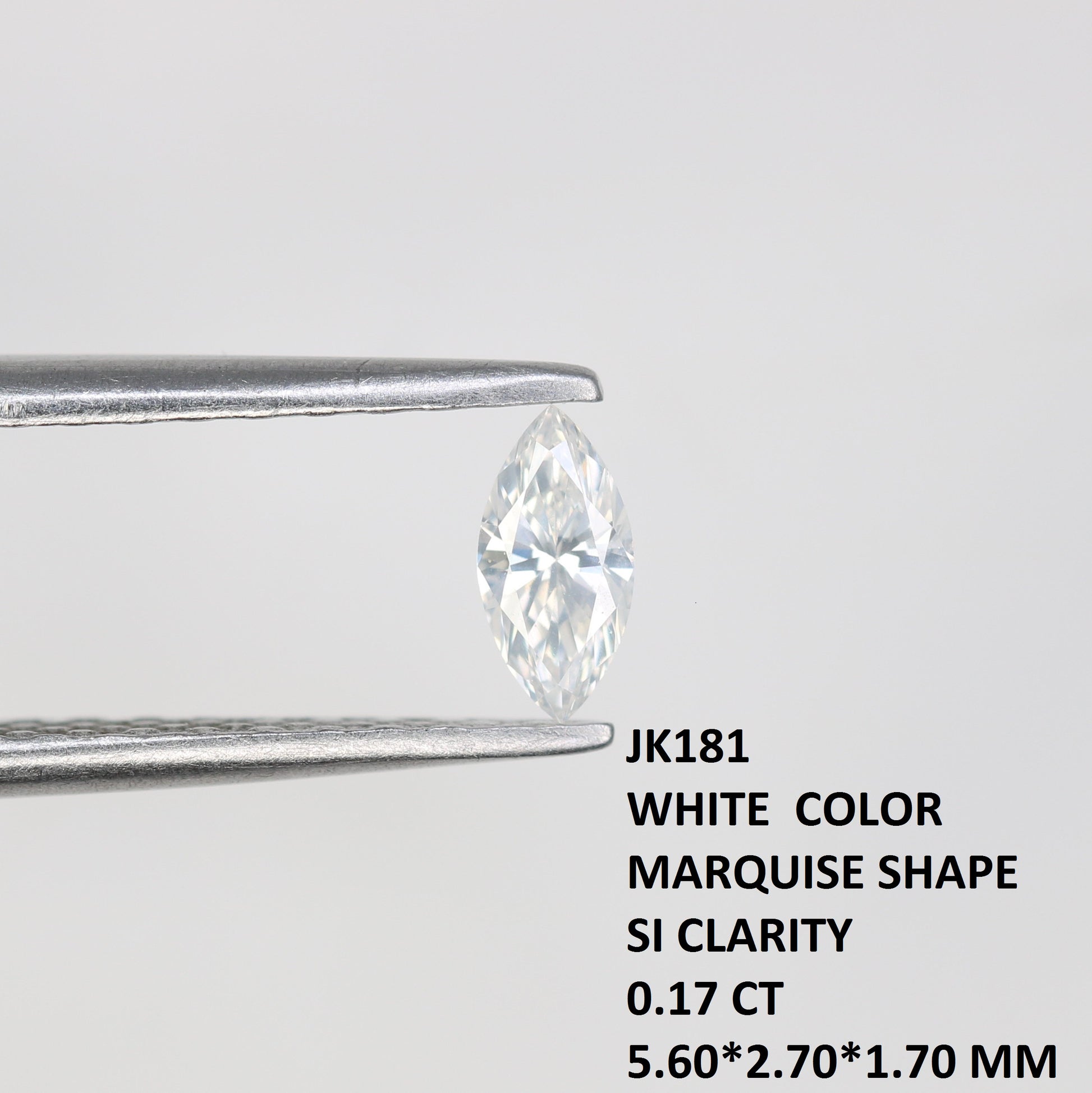 0.17 CT Marquise Shape White Salt and Pepper Loose Diamond - Ideal for Engagement Rings, Necklaces, Earrings, and Custom Jewelry - JayKrishna Diamond