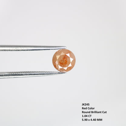 1.04 CT Fancy Red 5.90 MM Polished Round Brilliant Cut Diamond For Proposal Ring - JayKrishna Diamond