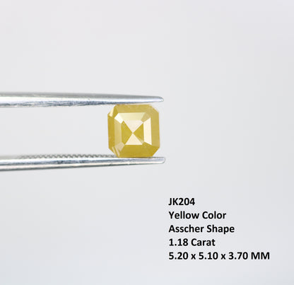 1.18 CT Yellow Asscher Shape Diamond For Engagement Ring - JayKrishna Diamond
