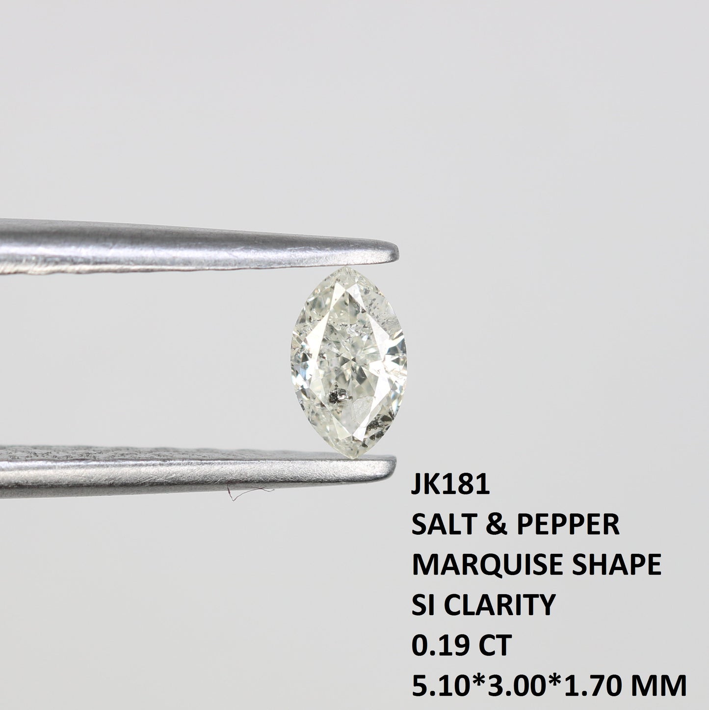 0.19 CT Salt and Pepper Marquise Diamond – Perfect for Engagement Rings, Necklaces, Promise Rings, Earrings & Anniversary Bracelet Gifts - JayKrishna Diamond