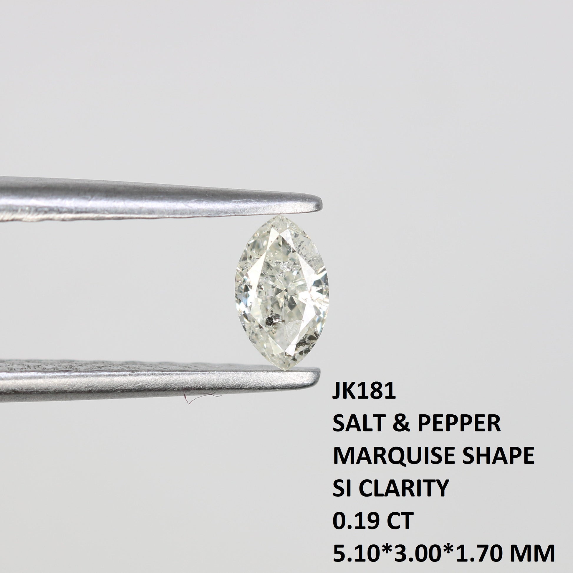 0.19 CT Salt and Pepper Marquise Diamond – Perfect for Engagement Rings, Necklaces, Promise Rings, Earrings & Anniversary Bracelet Gifts - JayKrishna Diamond