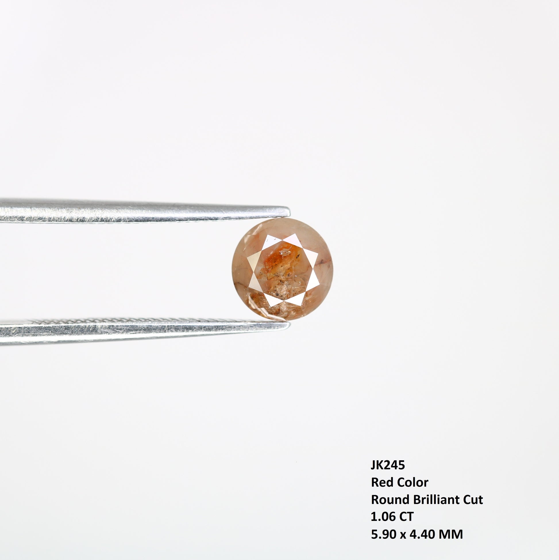 1.06 CT Fancy Red 5.90 MM Polished Round Brilliant Cut Diamond For Promise Ring - JayKrishna Diamond