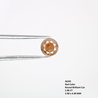 1.06 CT Fancy Red 5.90 MM Polished Round Brilliant Cut Diamond For Promise Ring - JayKrishna Diamond