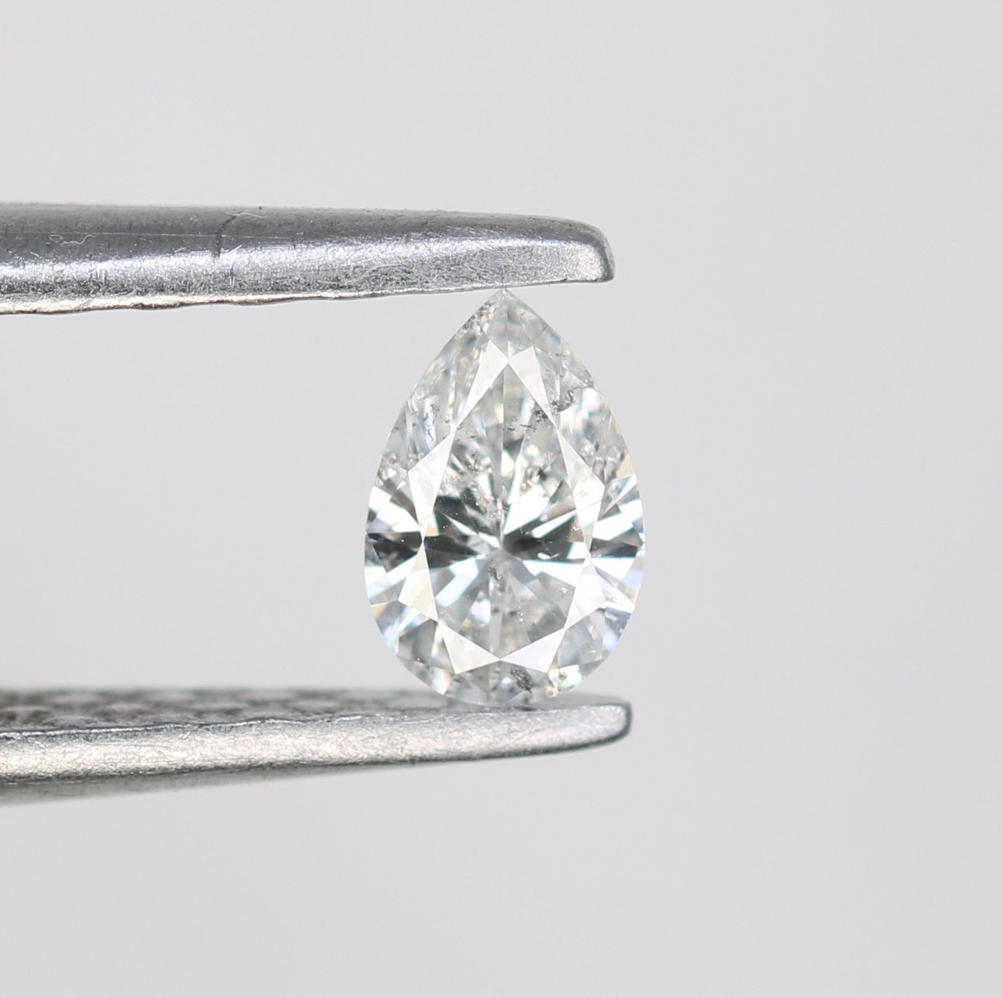 0.17 CT Pear Cut Natural White Salt and Pepper Diamond - Ideal for Engagement Rings, Necklaces, Earrings, and Custom Jewelry - JayKrishna Diamond