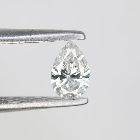 0.17 CT Pear Cut Natural White Salt and Pepper Diamond - Ideal for Engagement Rings, Necklaces, Earrings, and Custom Jewelry - JayKrishna Diamond