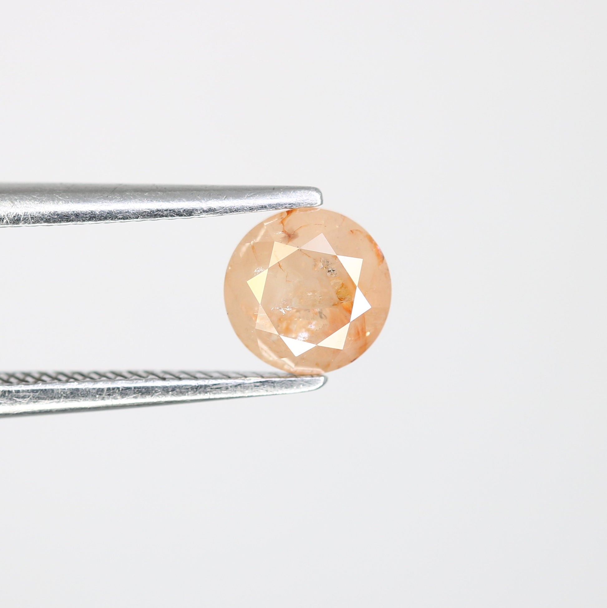 0.83 CT Natural Round Brilliant Cut Peach Loose 5.40 MM Diamond For Proposal Ring - JayKrishna Diamond