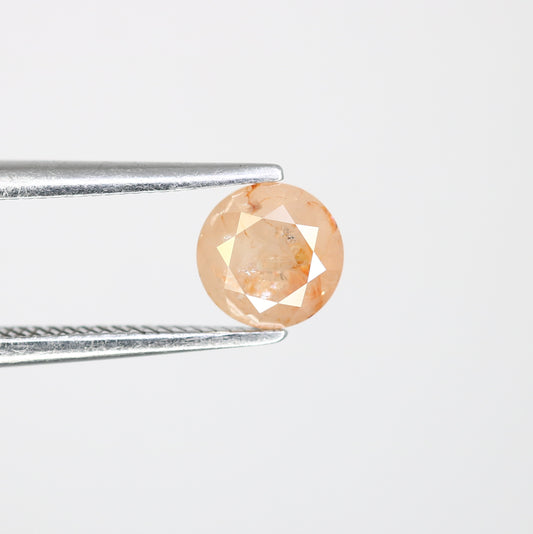 0.83 CT Natural Round Brilliant Cut Peach Loose 5.40 MM Diamond For Proposal Ring - JayKrishna Diamond