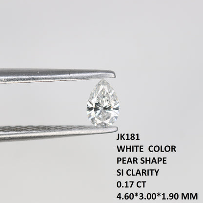0.17 CT Pear Cut Natural White Salt and Pepper Diamond - Ideal for Engagement Rings, Necklaces, Earrings, and Custom Jewelry - JayKrishna Diamond