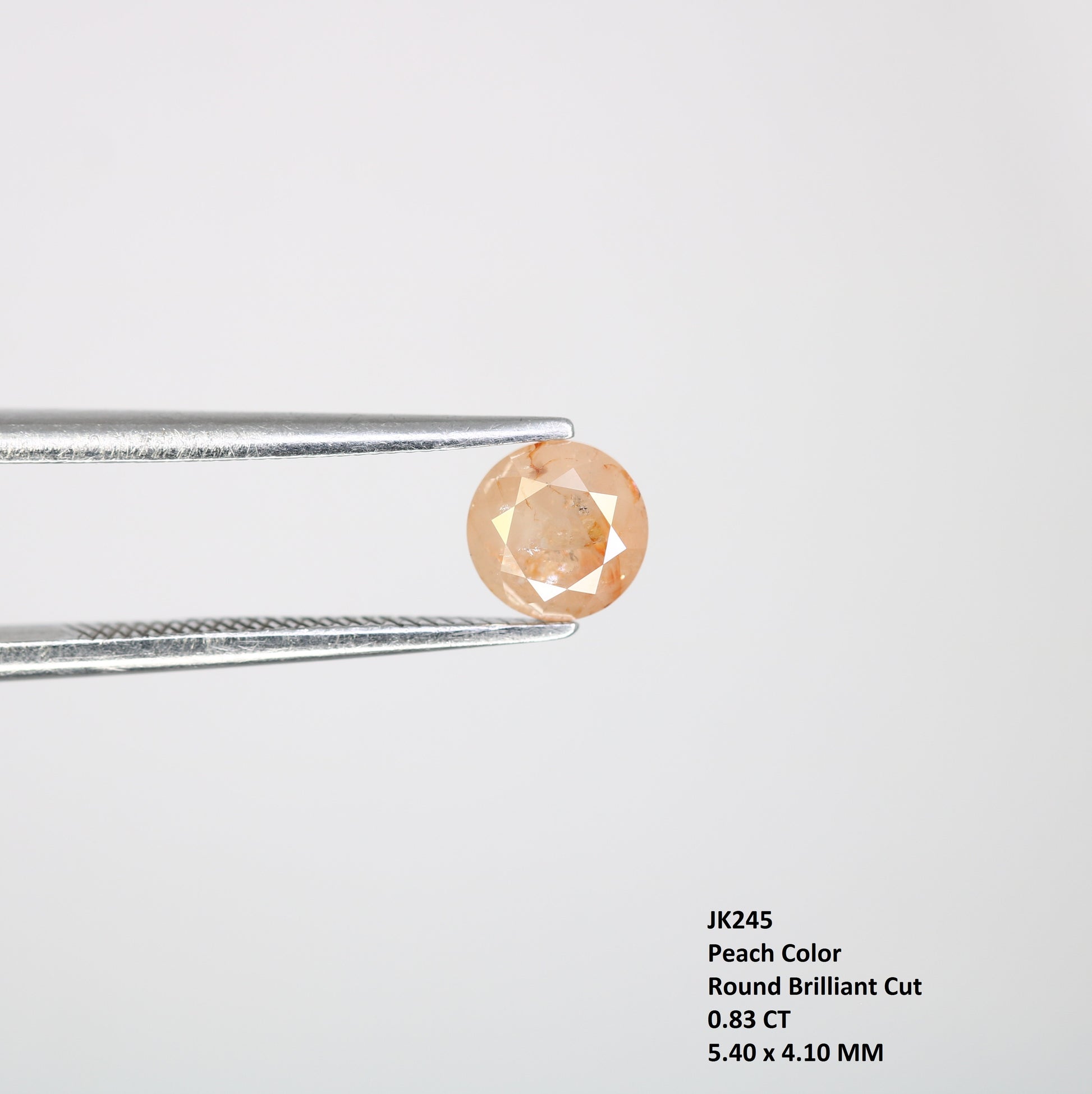 0.83 CT Natural Round Brilliant Cut Peach Loose 5.40 MM Diamond For Proposal Ring - JayKrishna Diamond