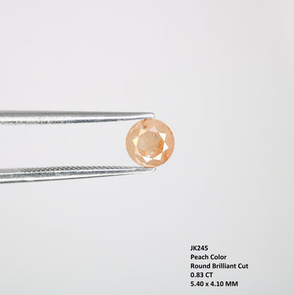 0.83 CT Natural Round Brilliant Cut Peach Loose 5.40 MM Diamond For Proposal Ring - JayKrishna Diamond