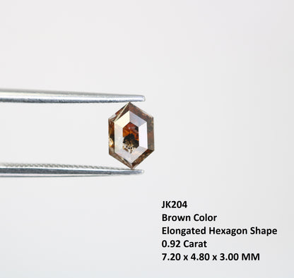 0.92 CT Brown Hexagon Shape Diamond For Engagement Ring - JayKrishna Diamond