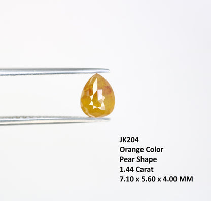 1.44 CT Pear Shape Orange Diamond For Engagement Ring - JayKrishna Diamond