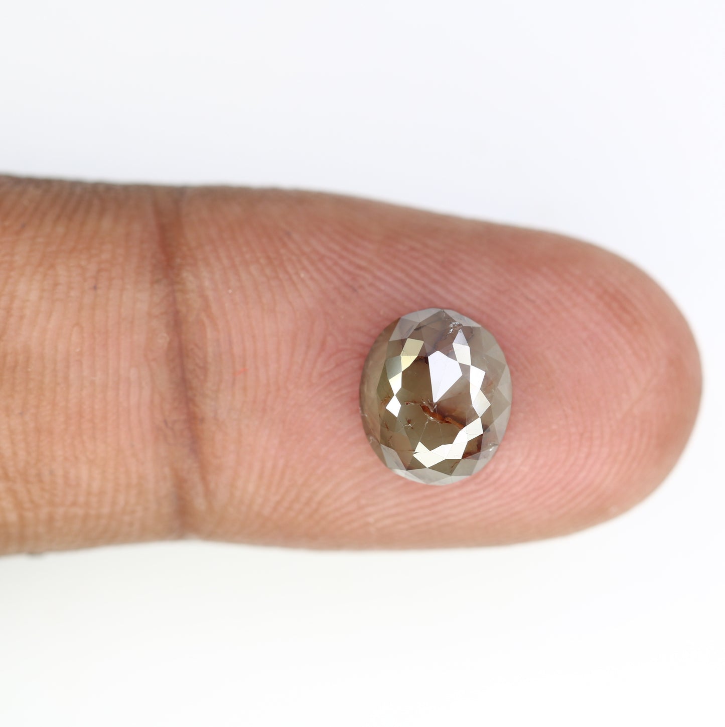 2.51 CT Oval Cut 8.90 MM Loose Grey Natural Diamond For Engagement Ring - JayKrishna Diamond