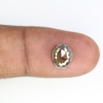 2.51 CT Oval Cut 8.90 MM Loose Grey Natural Diamond For Engagement Ring - JayKrishna Diamond