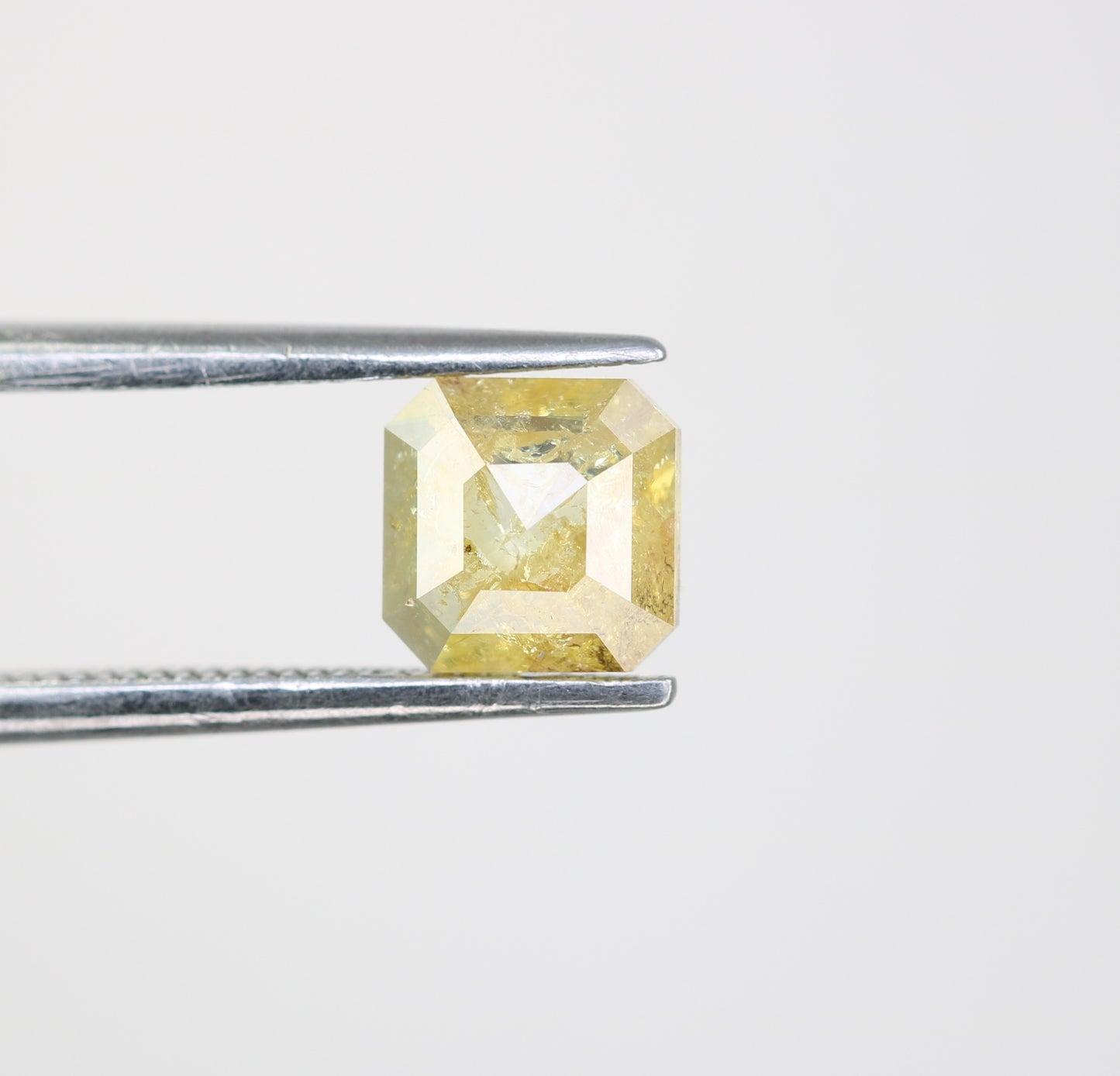 0.89 CT Asscher Shape Yellow Diamond For Engagement Ring - JayKrishna Diamond