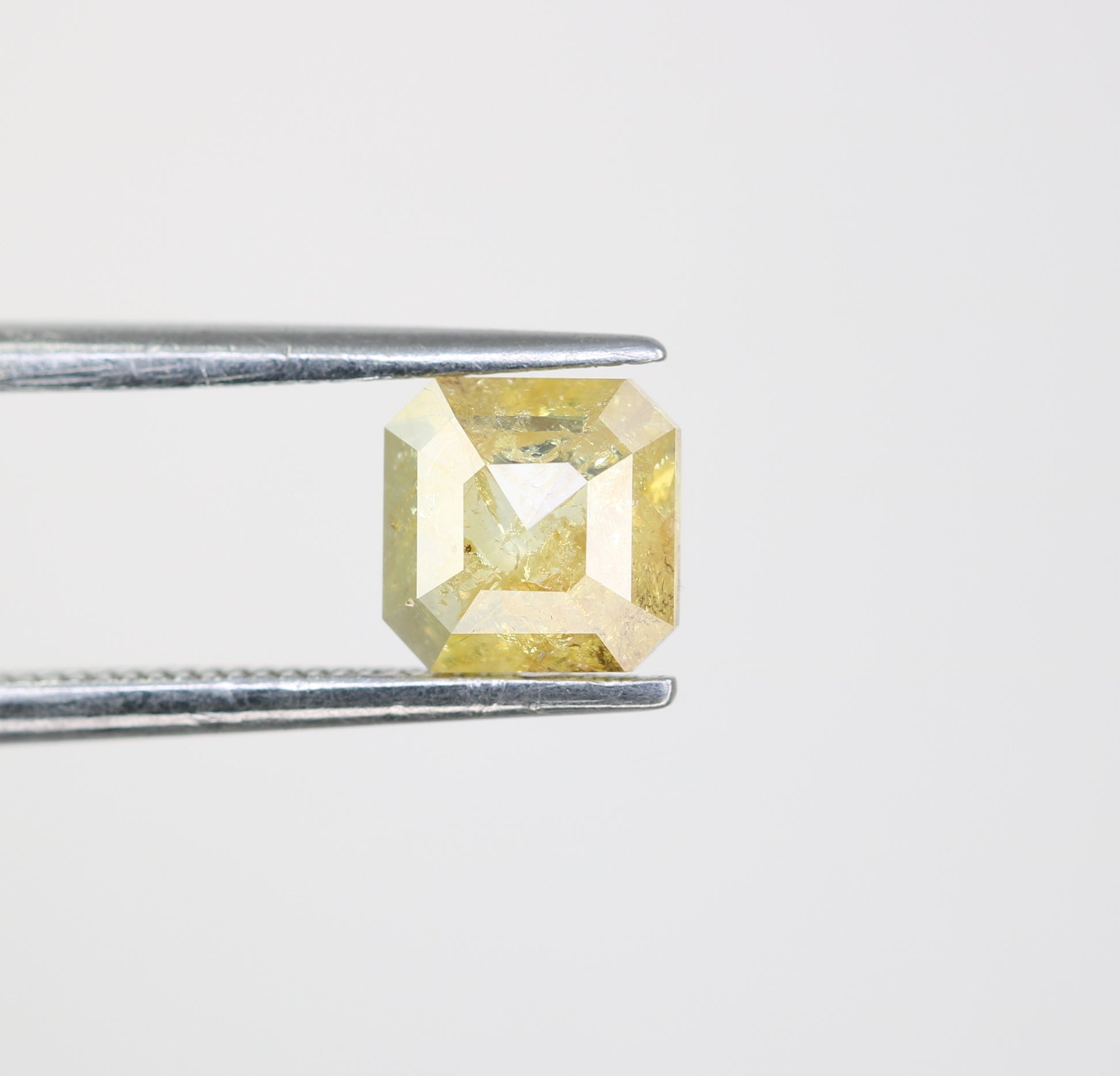 0.89 CT Asscher Shape Yellow Diamond For Engagement Ring - JayKrishna Diamond