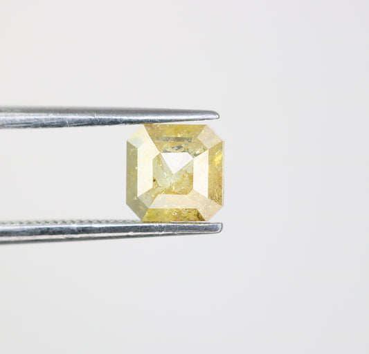 0.89 CT Asscher Shape Yellow Diamond For Engagement Ring - JayKrishna Diamond