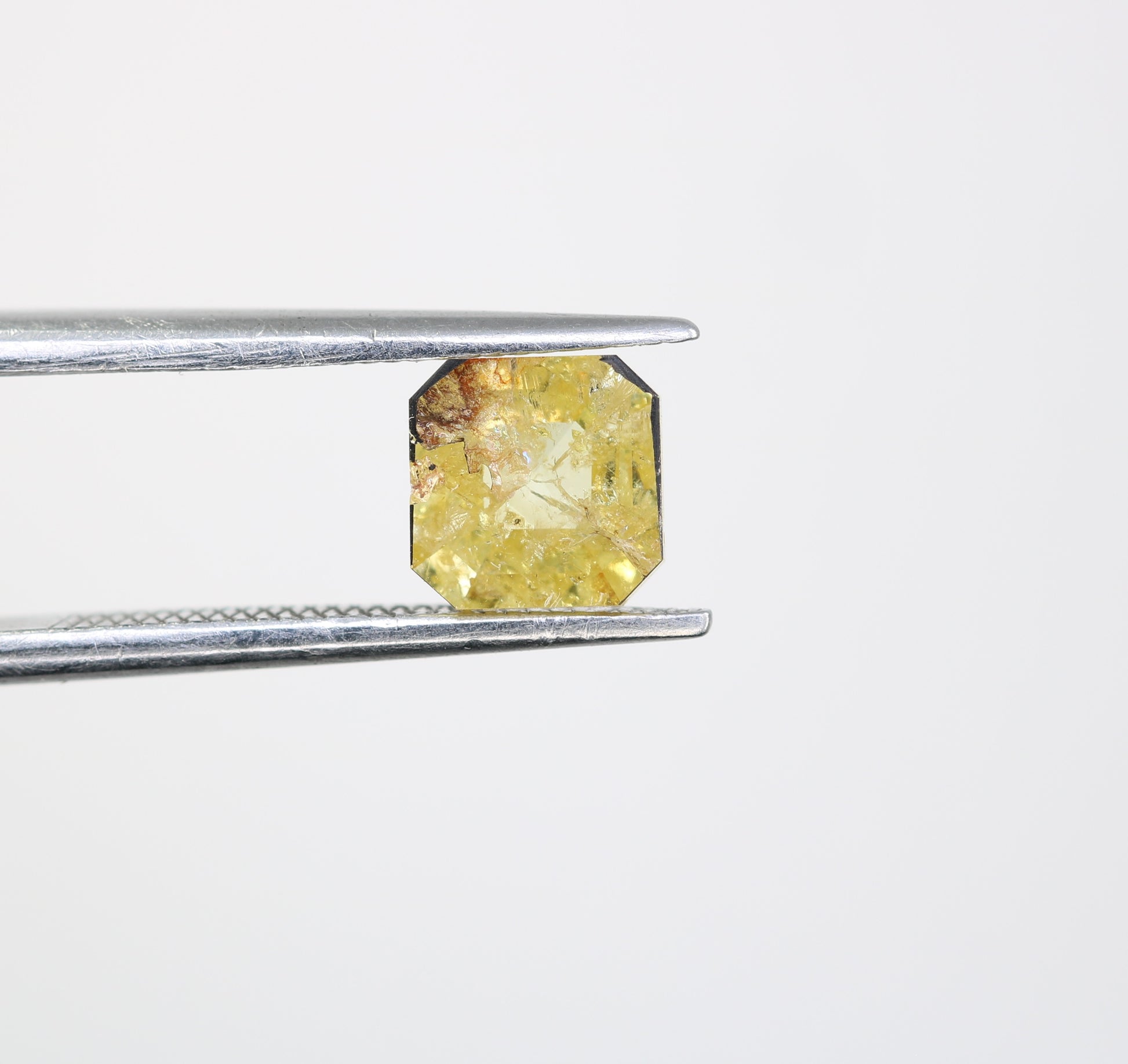 0.89 CT Asscher Shape Yellow Diamond For Engagement Ring - JayKrishna Diamond